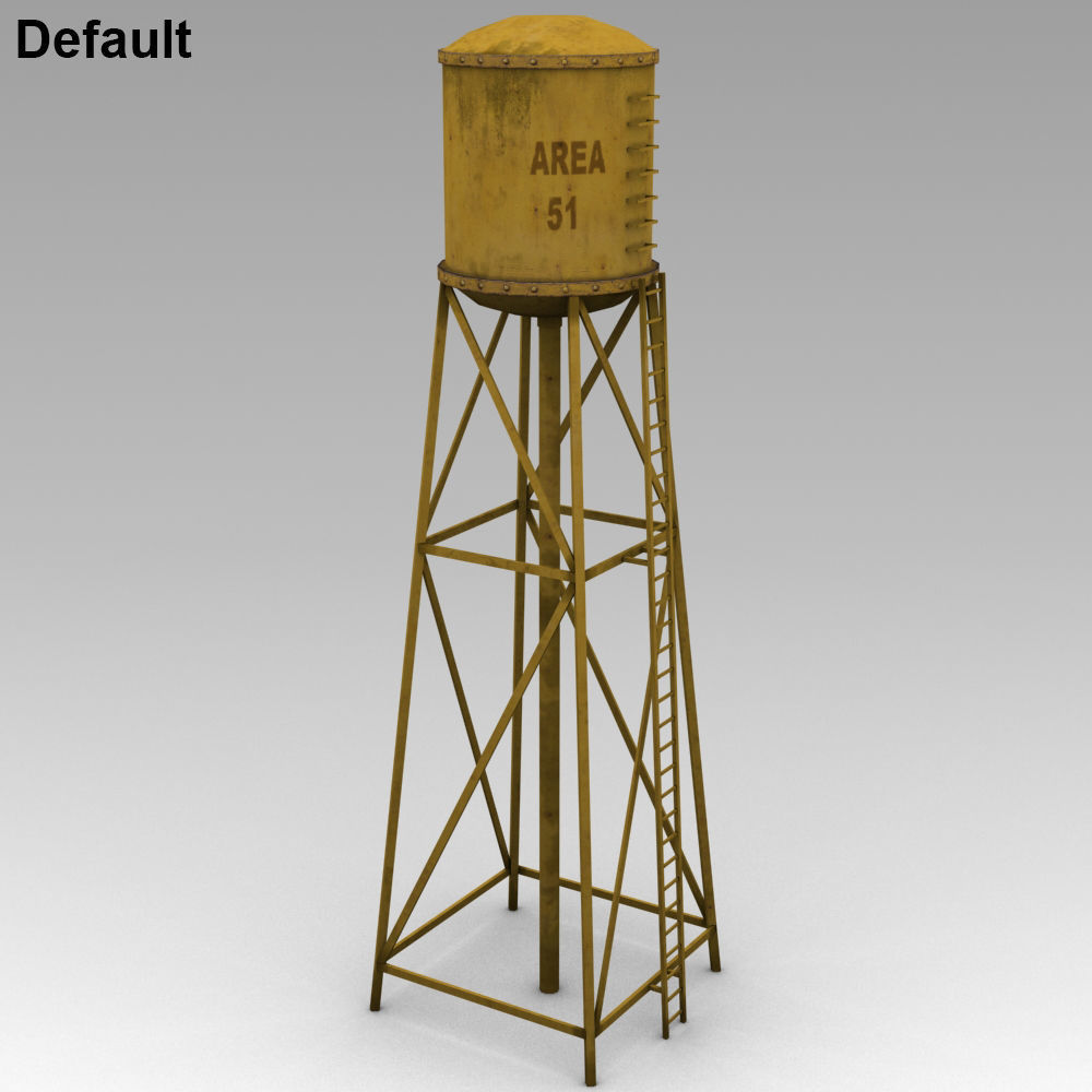 Water tower 01 Low-poly 3D model_5