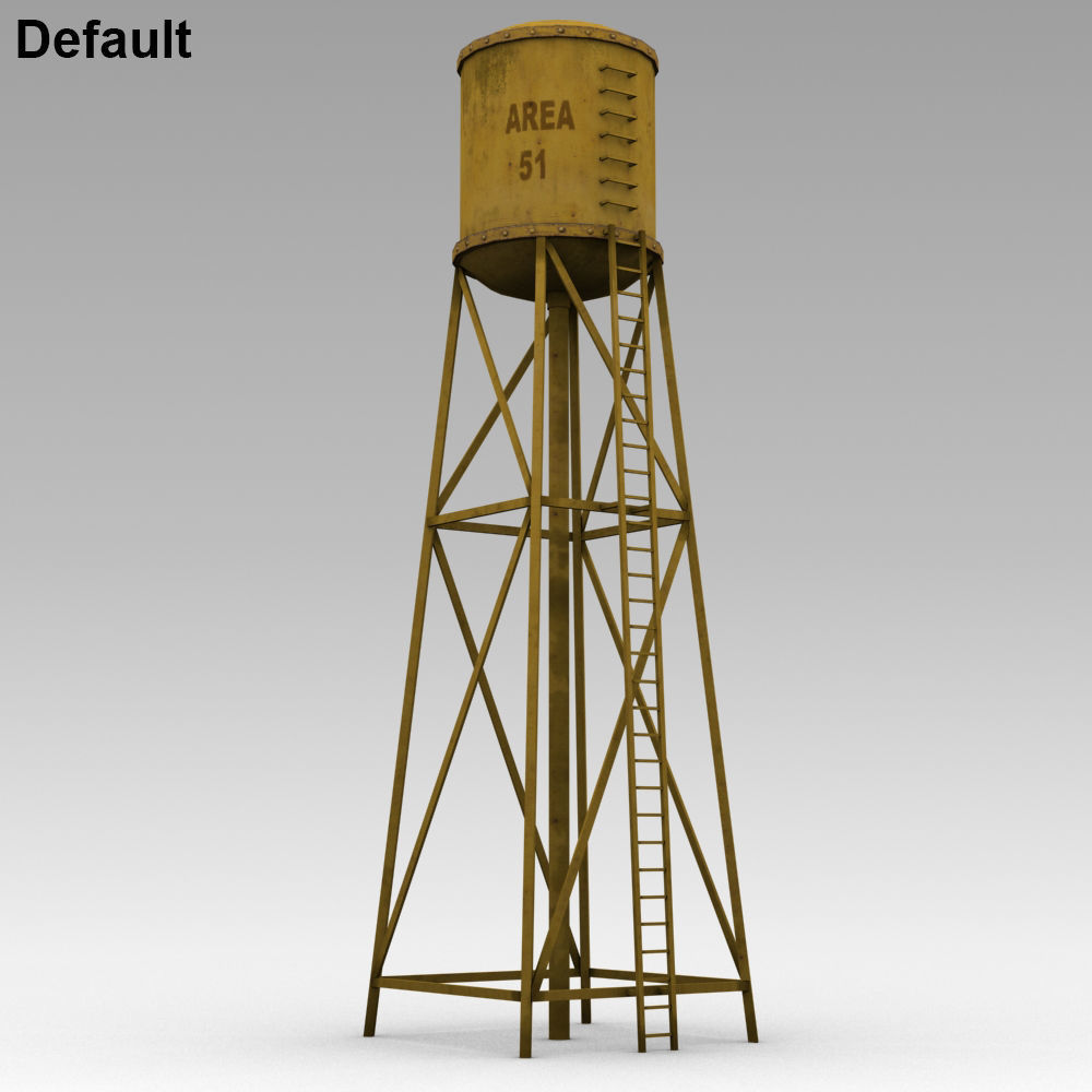 Water tower 01 Low-poly 3D model_4