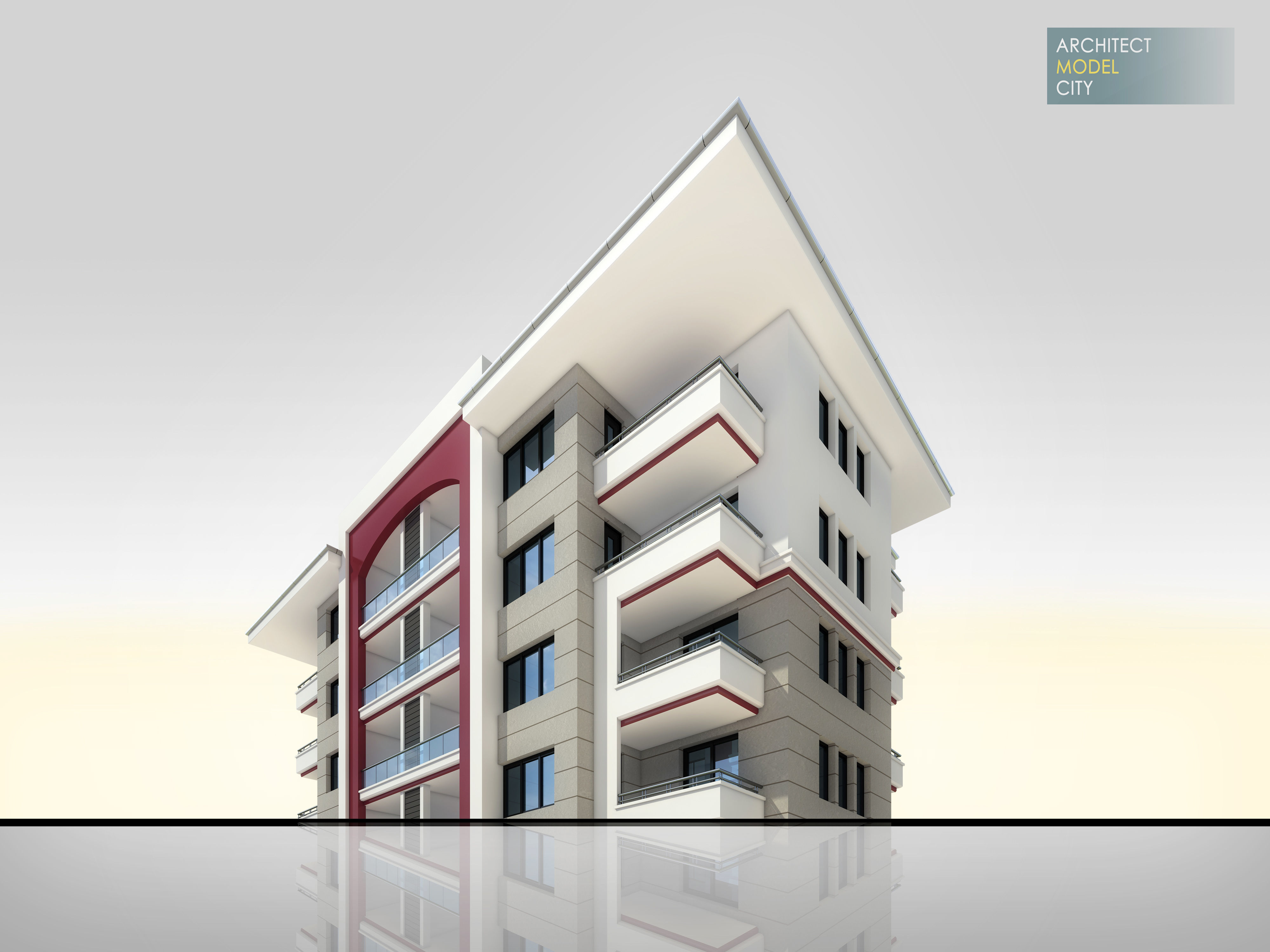 New Apartment Architectural 3d Model with Render Scene Low-poly 3D model_2