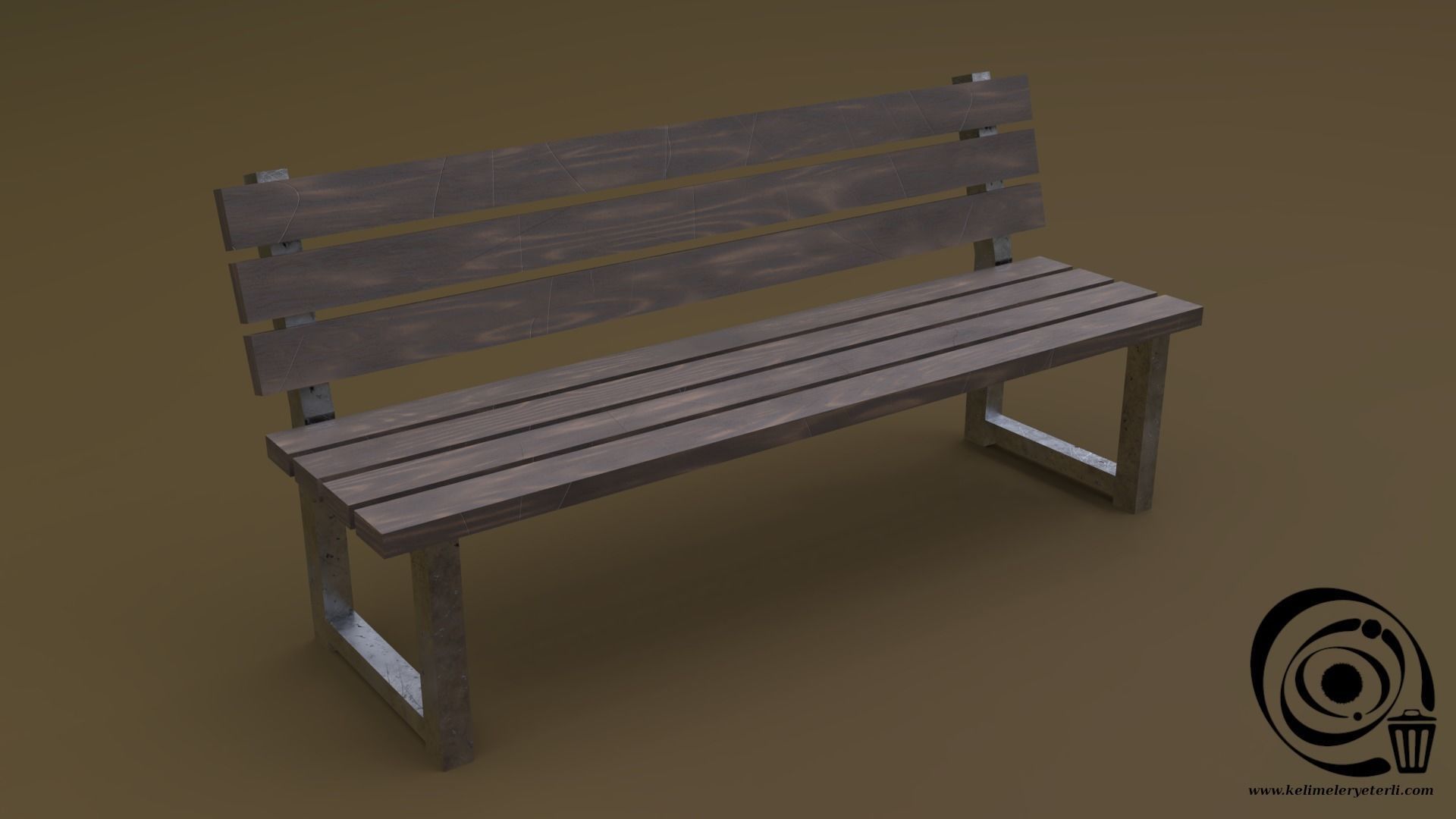 Bench Set 8M1T 04 Low-poly 3D model_8