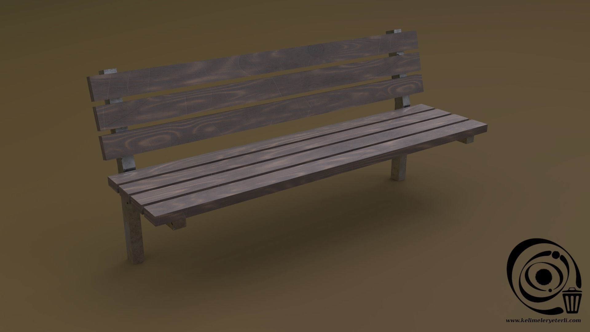 Bench Set 8M1T 04 Low-poly 3D model_9