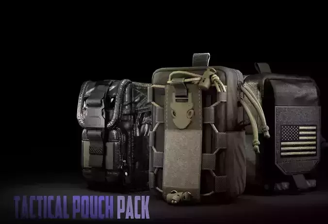 Game Ready Lowpoly Tactical Pouch Pack