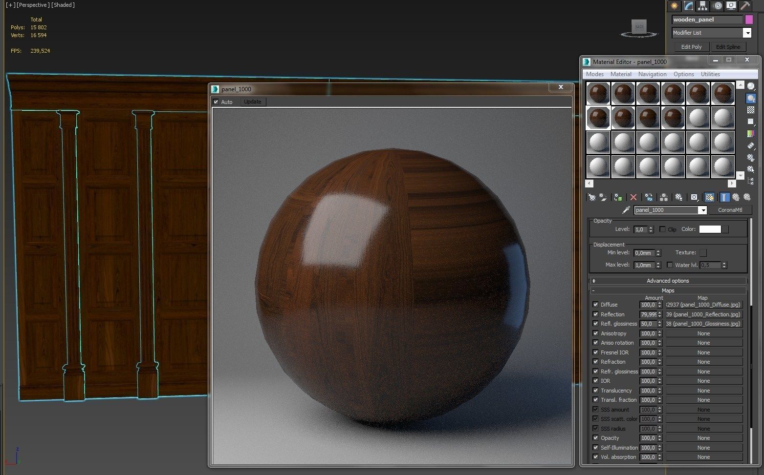 Wood panels 06 Low-poly 3D model_11