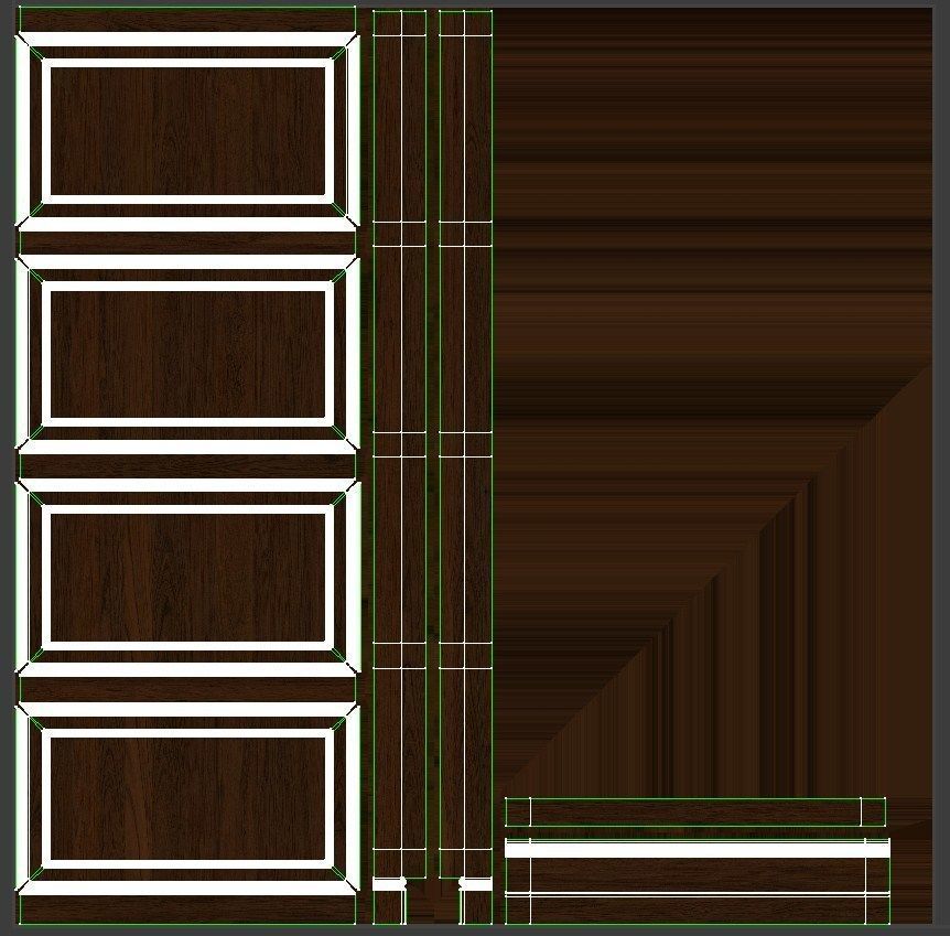 Wood panels 06 Low-poly 3D model_10