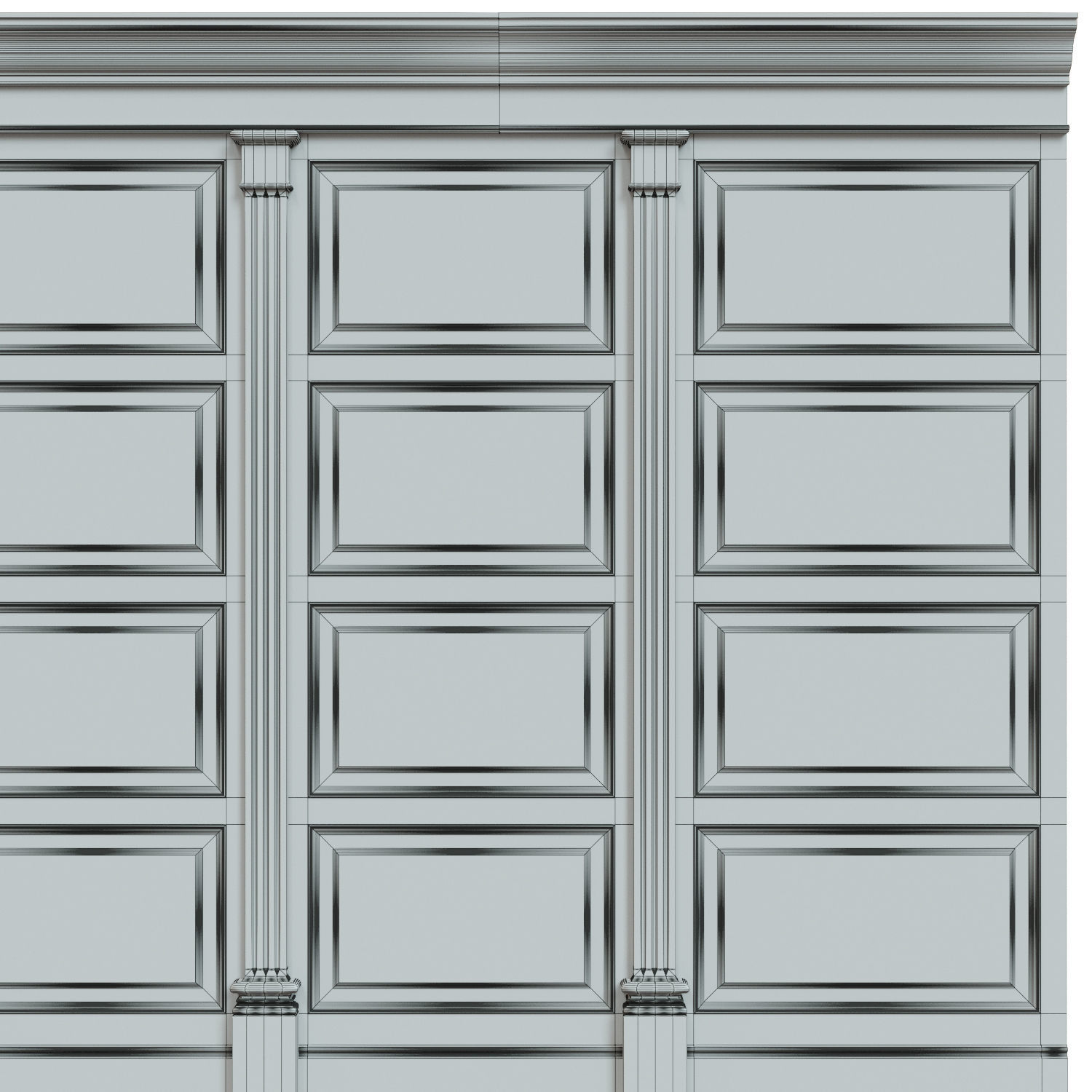 Wood panels 06 Low-poly 3D model_7