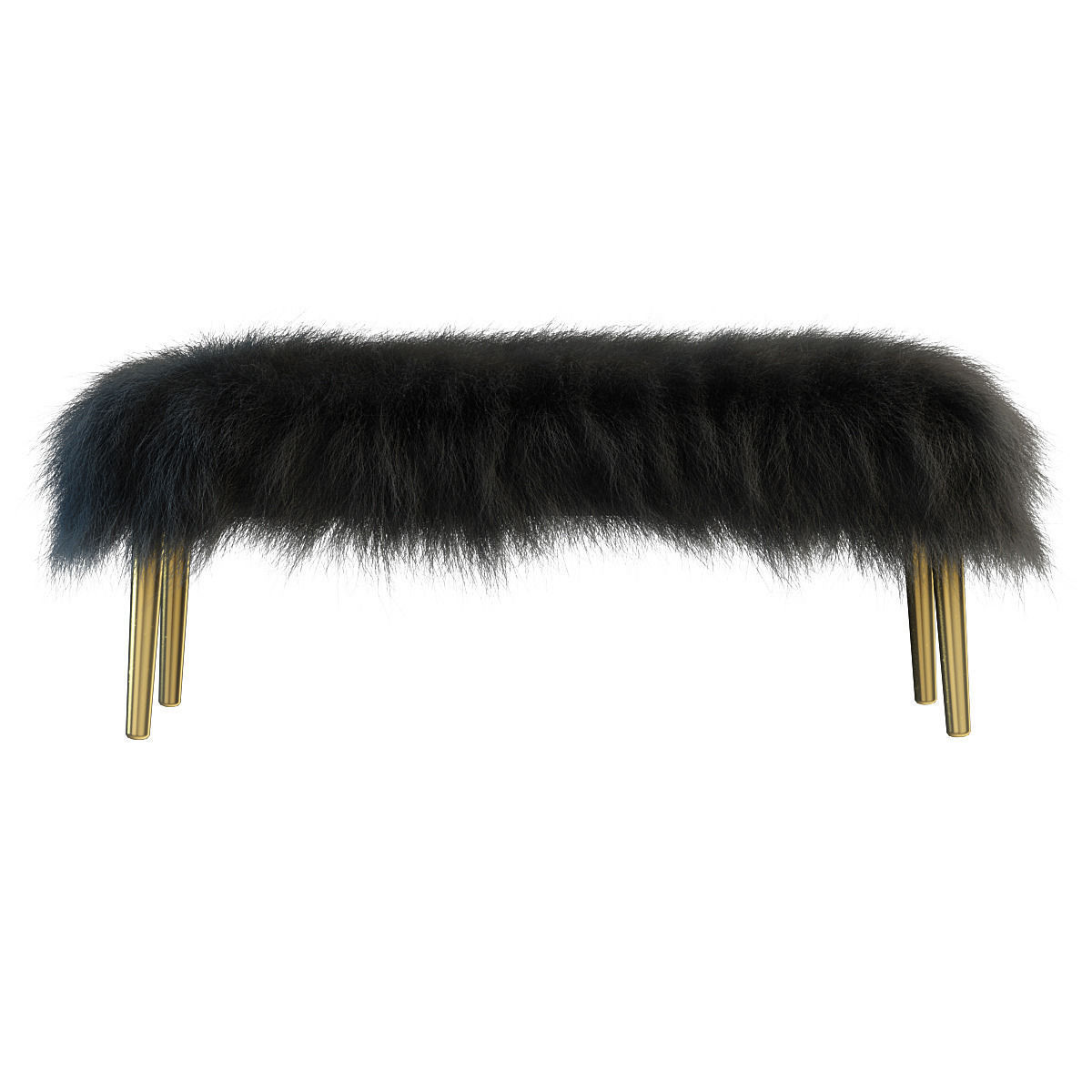 Large Mongolian Lamb Bench 3D model_4