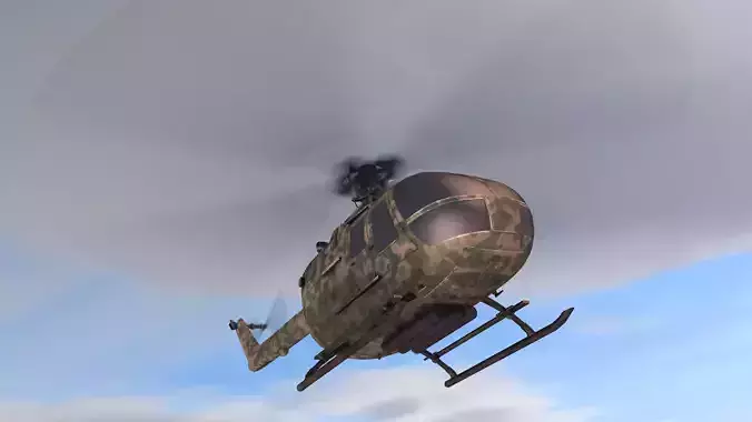 Low poly VR AR game ready military Helicopter 