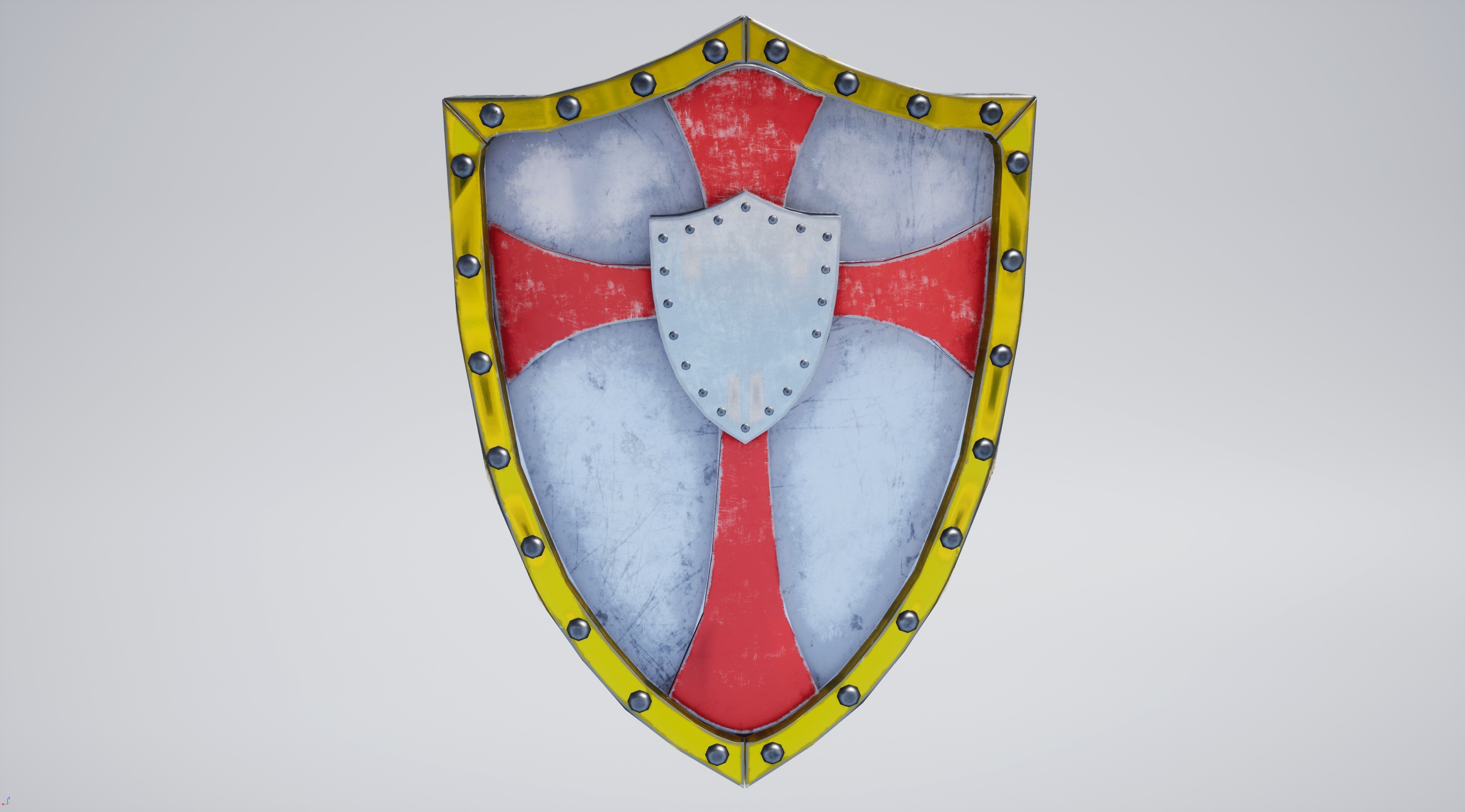 Cross Shield Low-poly 3D model_5