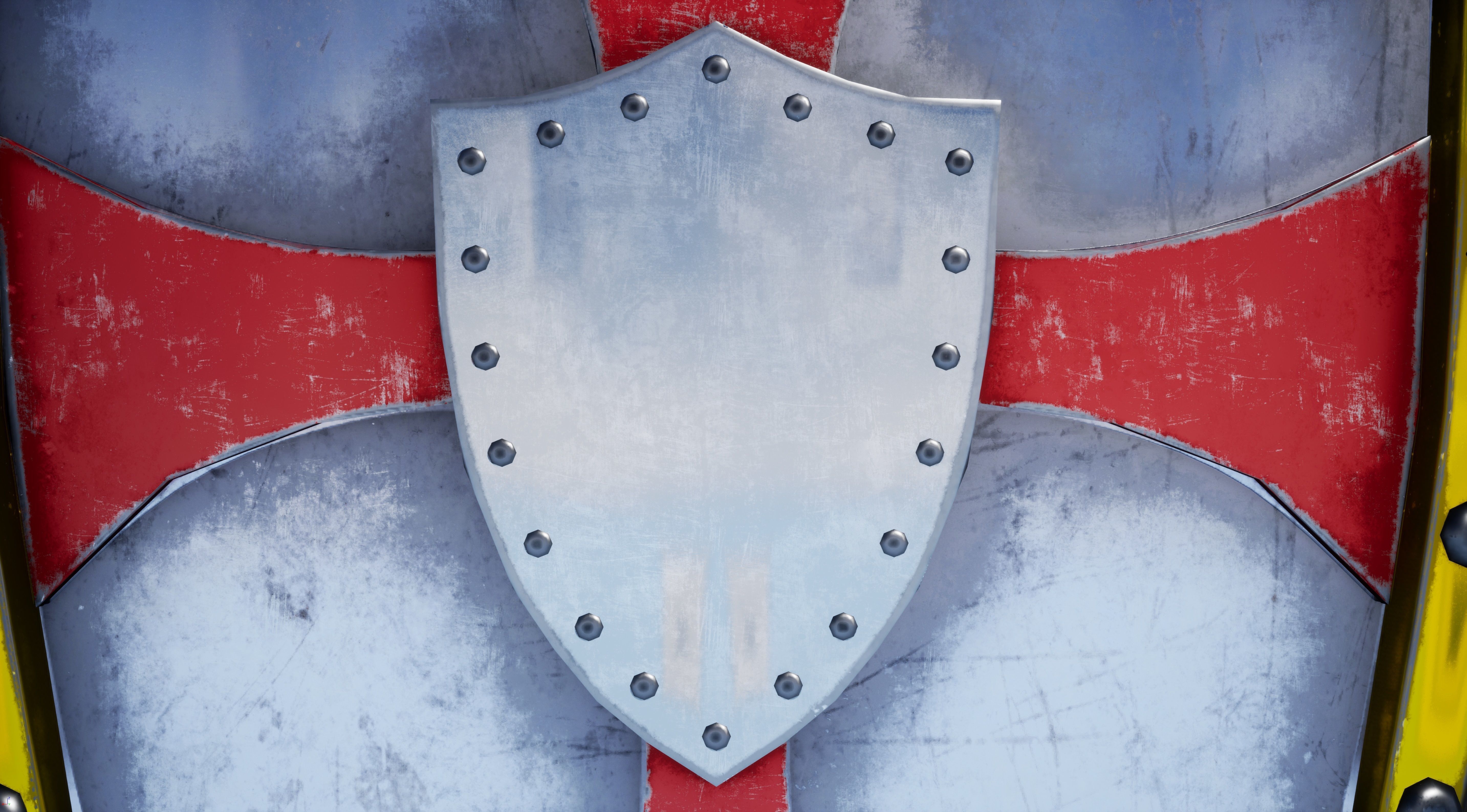 Cross Shield Low-poly 3D model_8