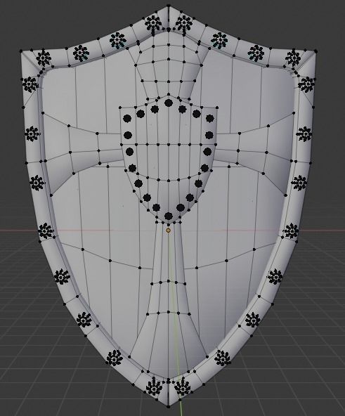 Cross Shield Low-poly 3D model_1