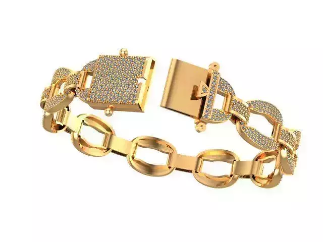 cuban chain diamond gold silver fashion stl