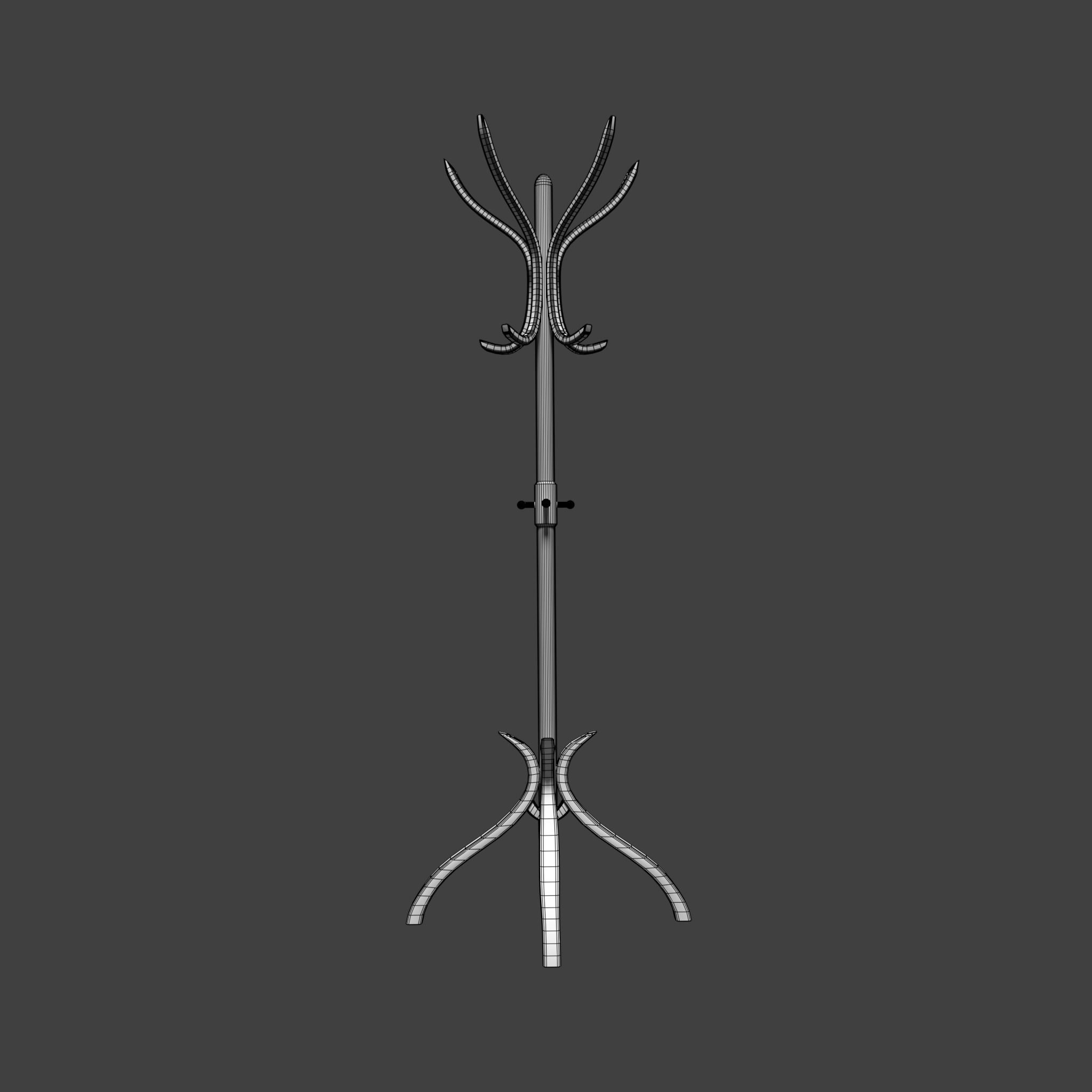 Wooden Hanger 3D model_7