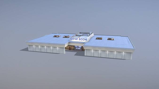 Airport Terminal URSS Terminal New VIP Low-poly 3D model