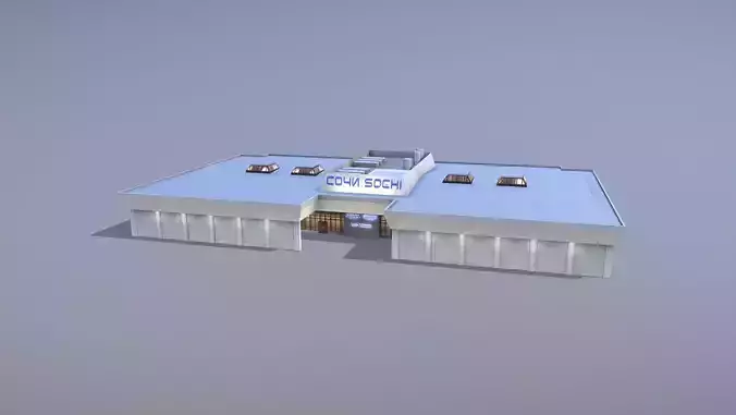 Airport Terminal URSS Terminal New VIP Low-poly 3D model