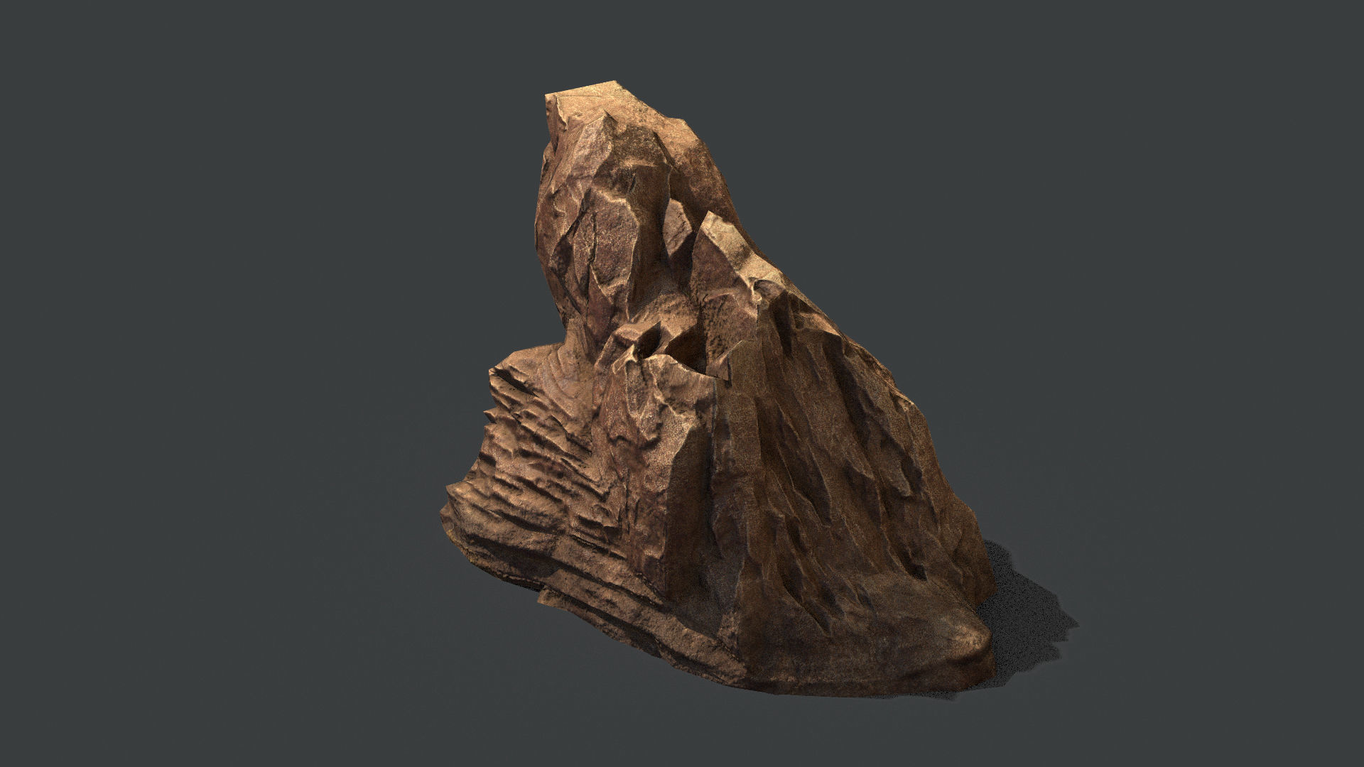 Red Rock Sandstone Pbr 2 Low-poly 3D model_3