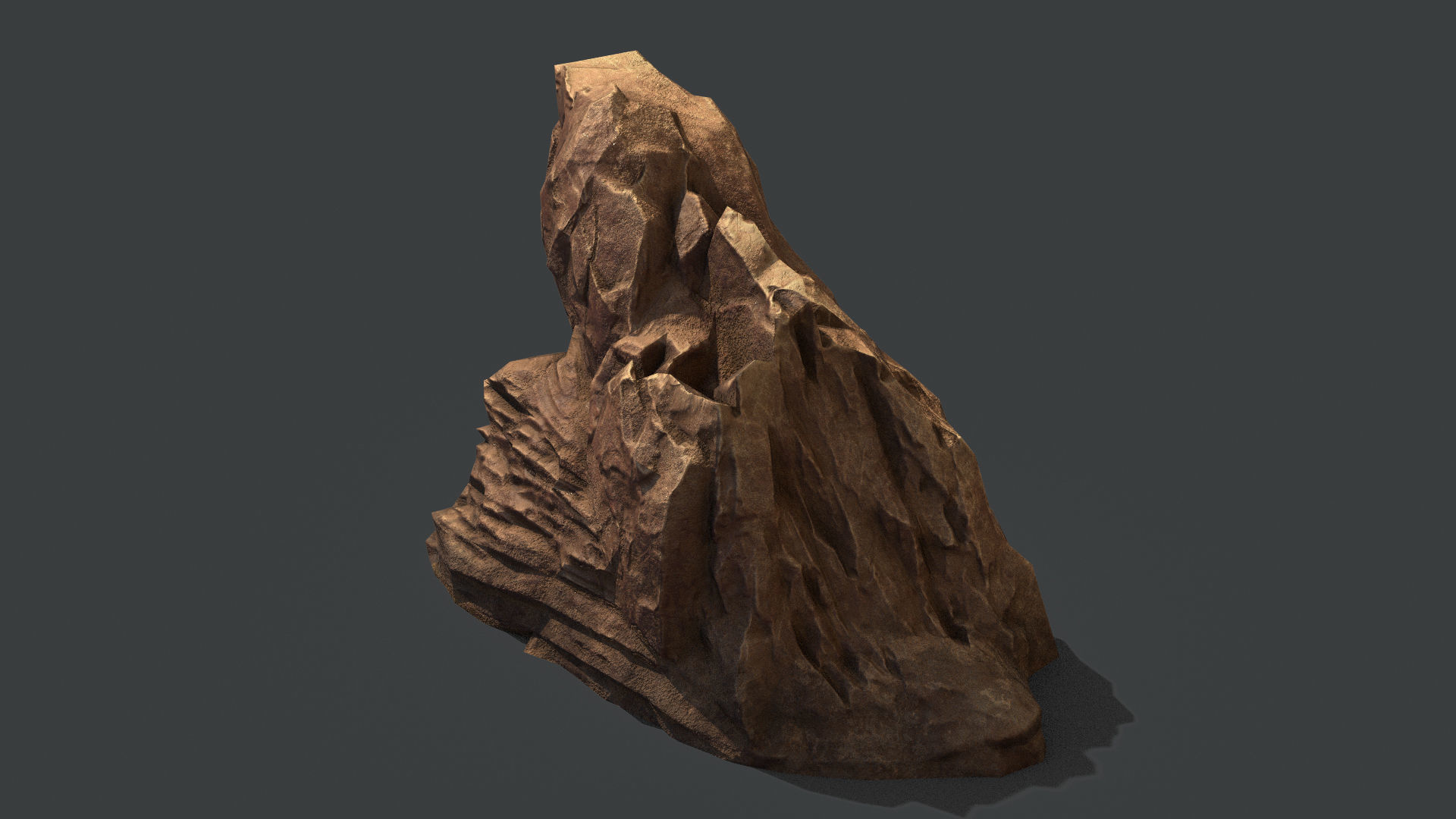 Red Rock Sandstone Pbr 2 Low-poly 3D model_1