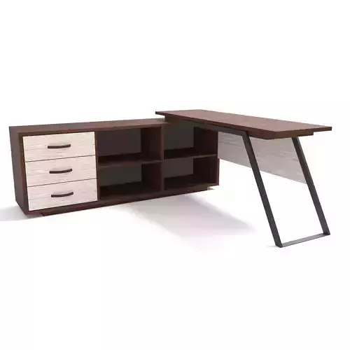 Table office desk with drawers and shelf