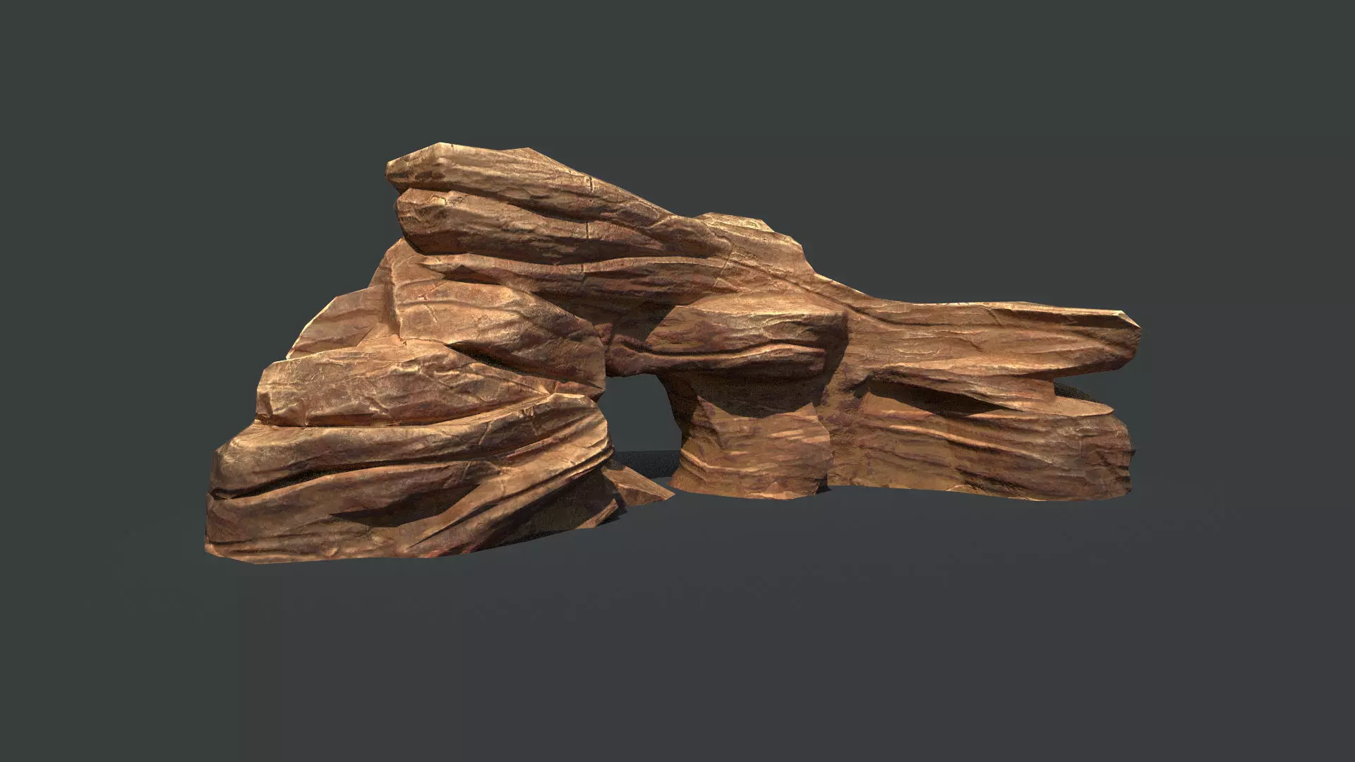 Red Rock Sandstone Pbr 5 Low-poly 3D model_0
