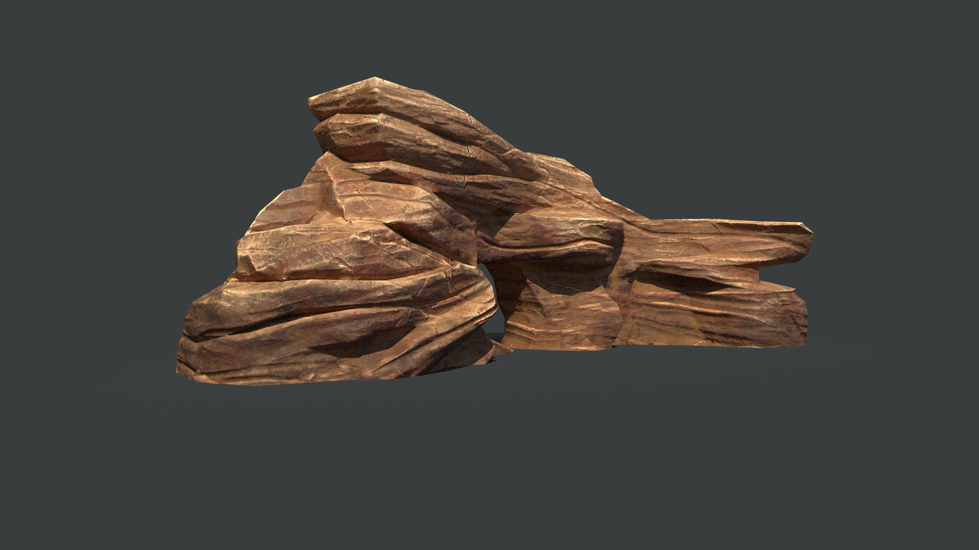 Red Rock Sandstone Pbr 5 Low-poly 3D model_2