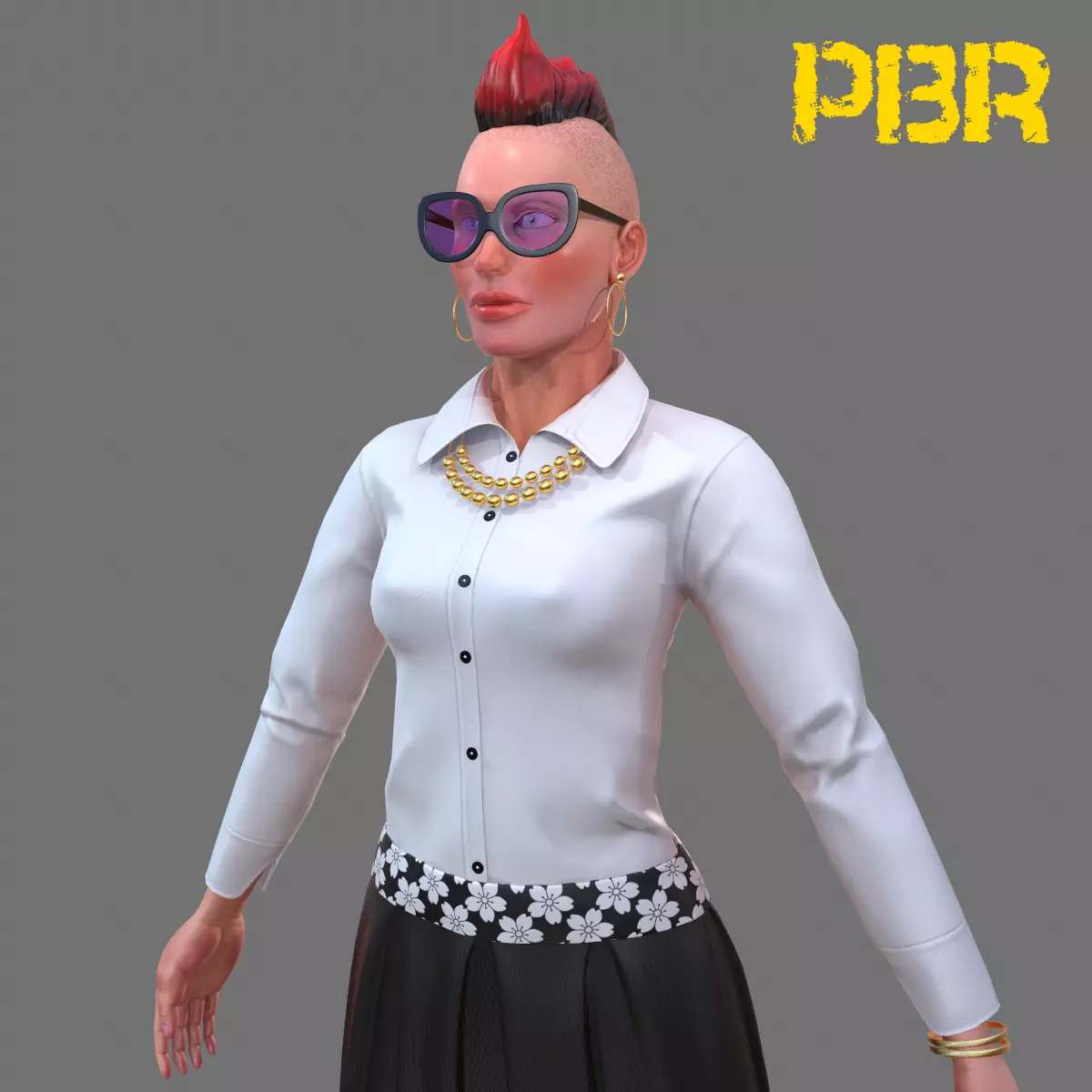 Free Lady Free low-poly 3D model