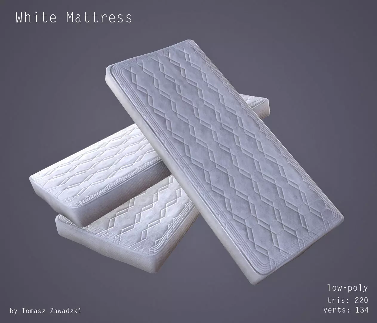 Mattress - Low Poly Low-poly 3D model_0