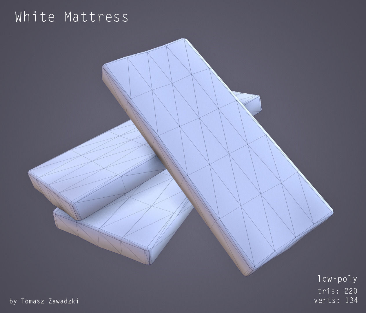 Mattress - Low Poly Low-poly 3D model_3