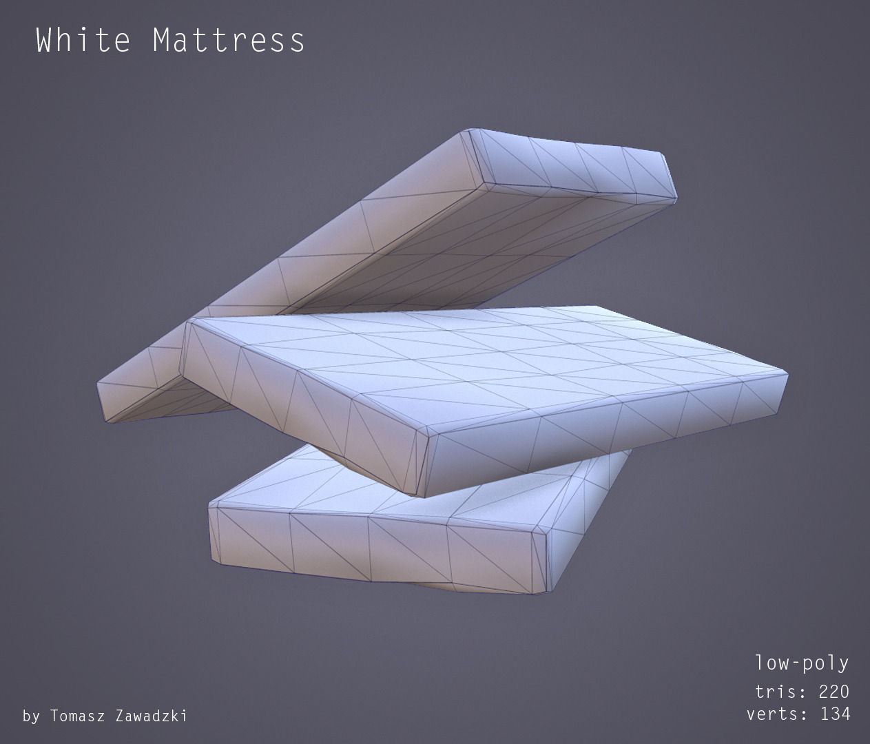 Mattress - Low Poly Low-poly 3D model_4