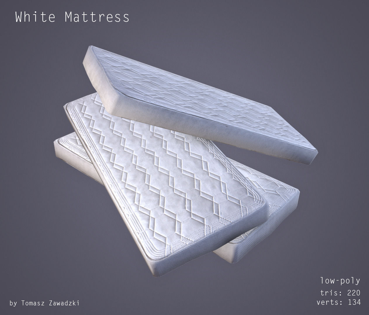 Mattress - Low Poly Low-poly 3D model_2