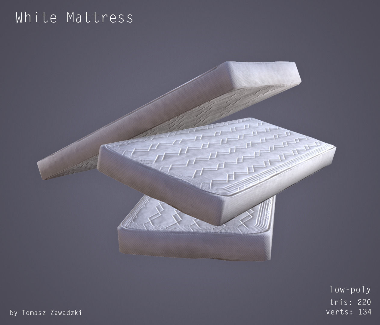 Mattress - Low Poly Low-poly 3D model_1