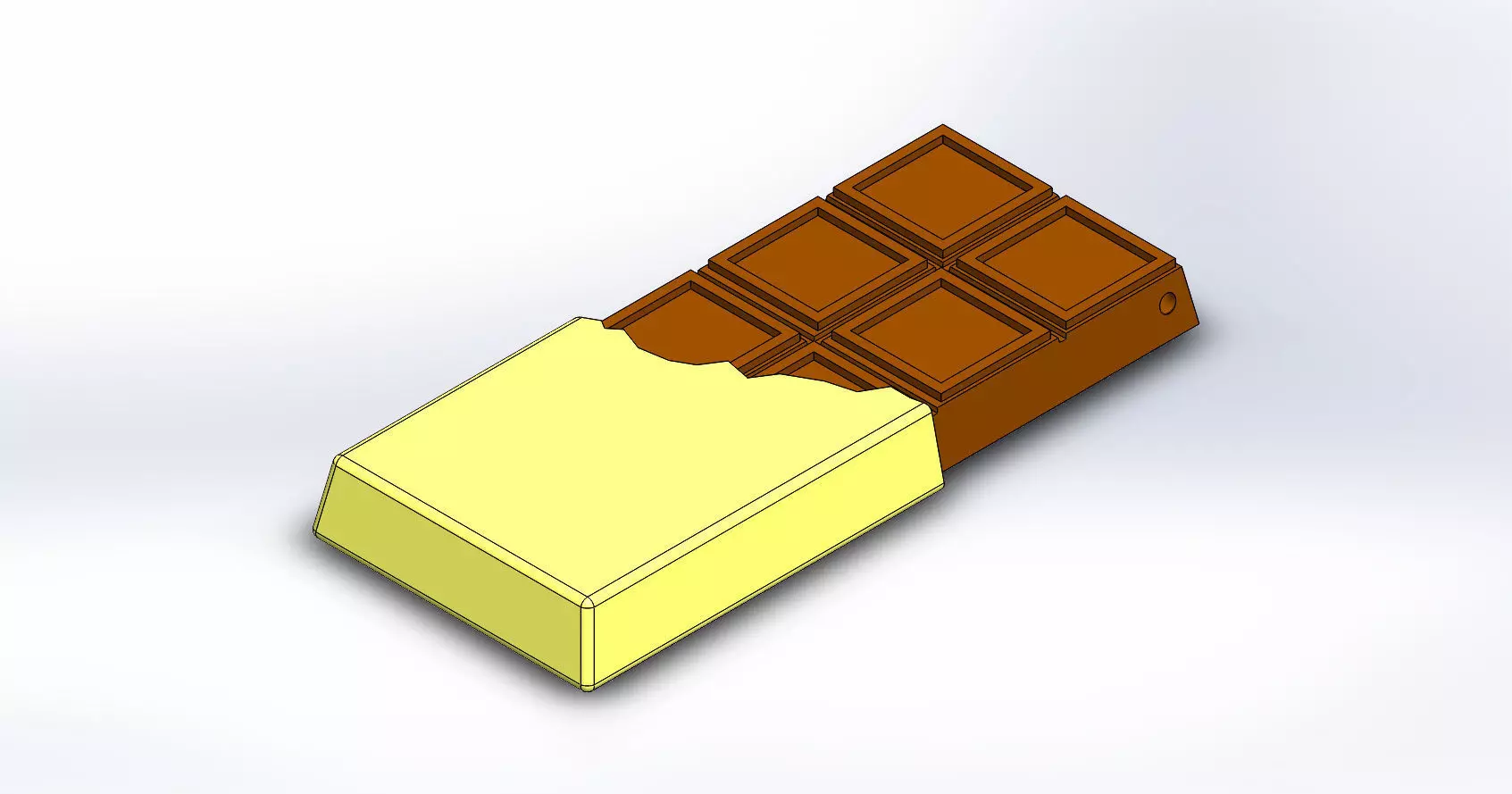 Chocolate Bar Keychain Charm 3D print model_0