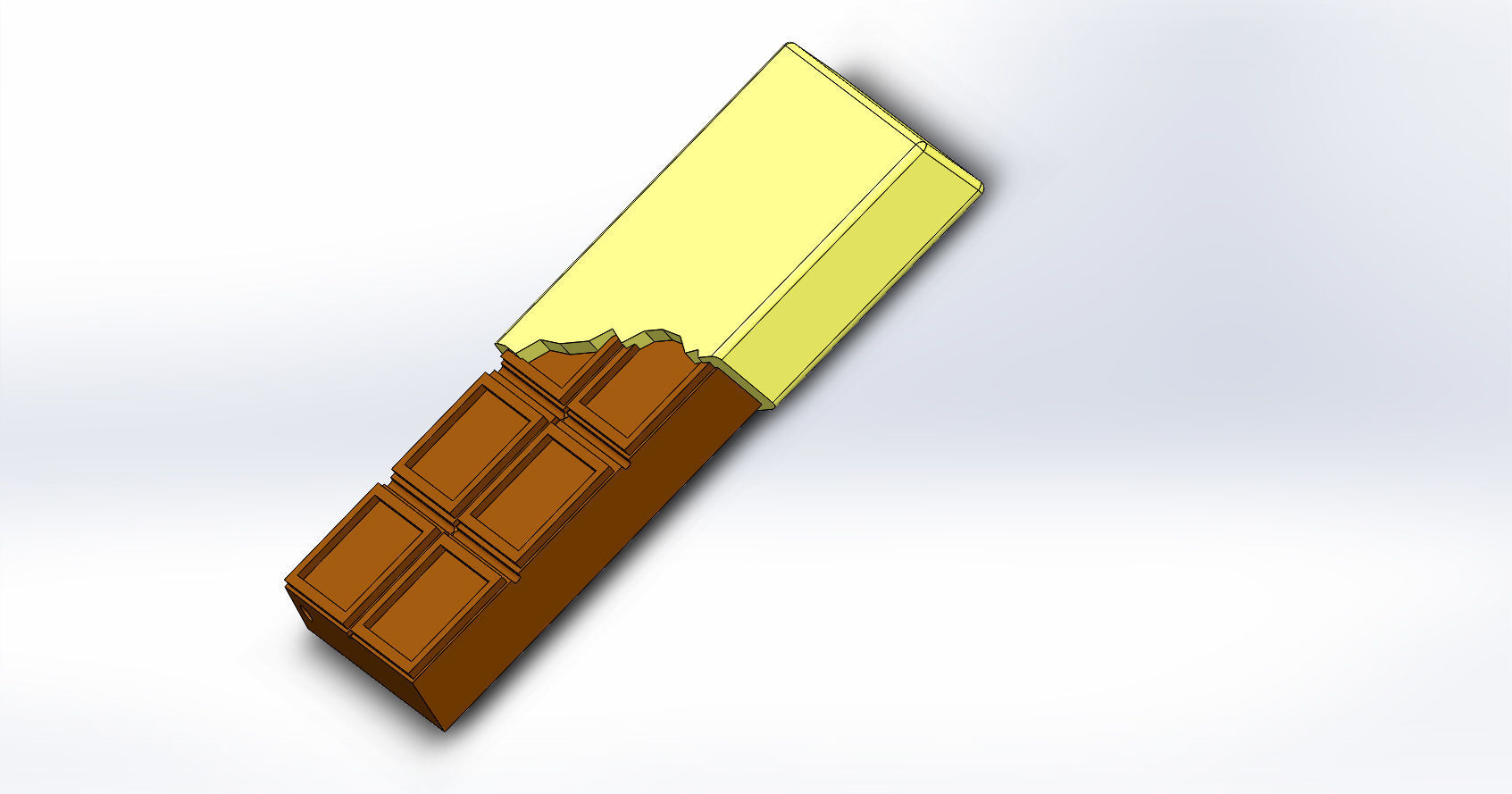 Chocolate Bar Keychain Charm 3D print model_1