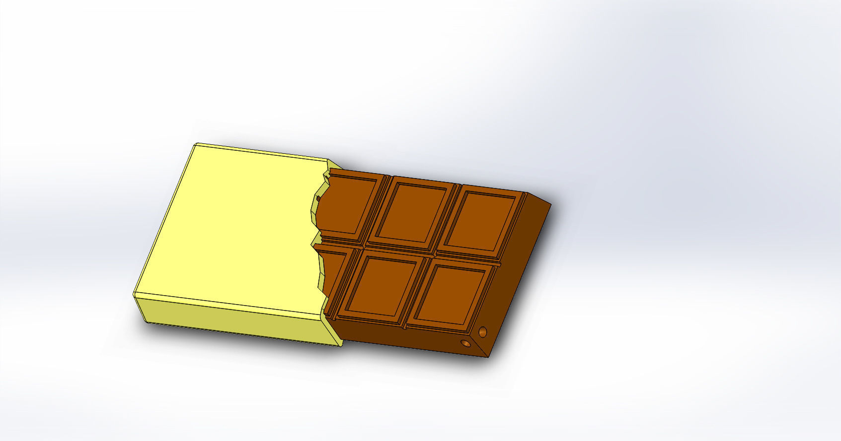 Chocolate Bar Keychain Charm 3D print model_3