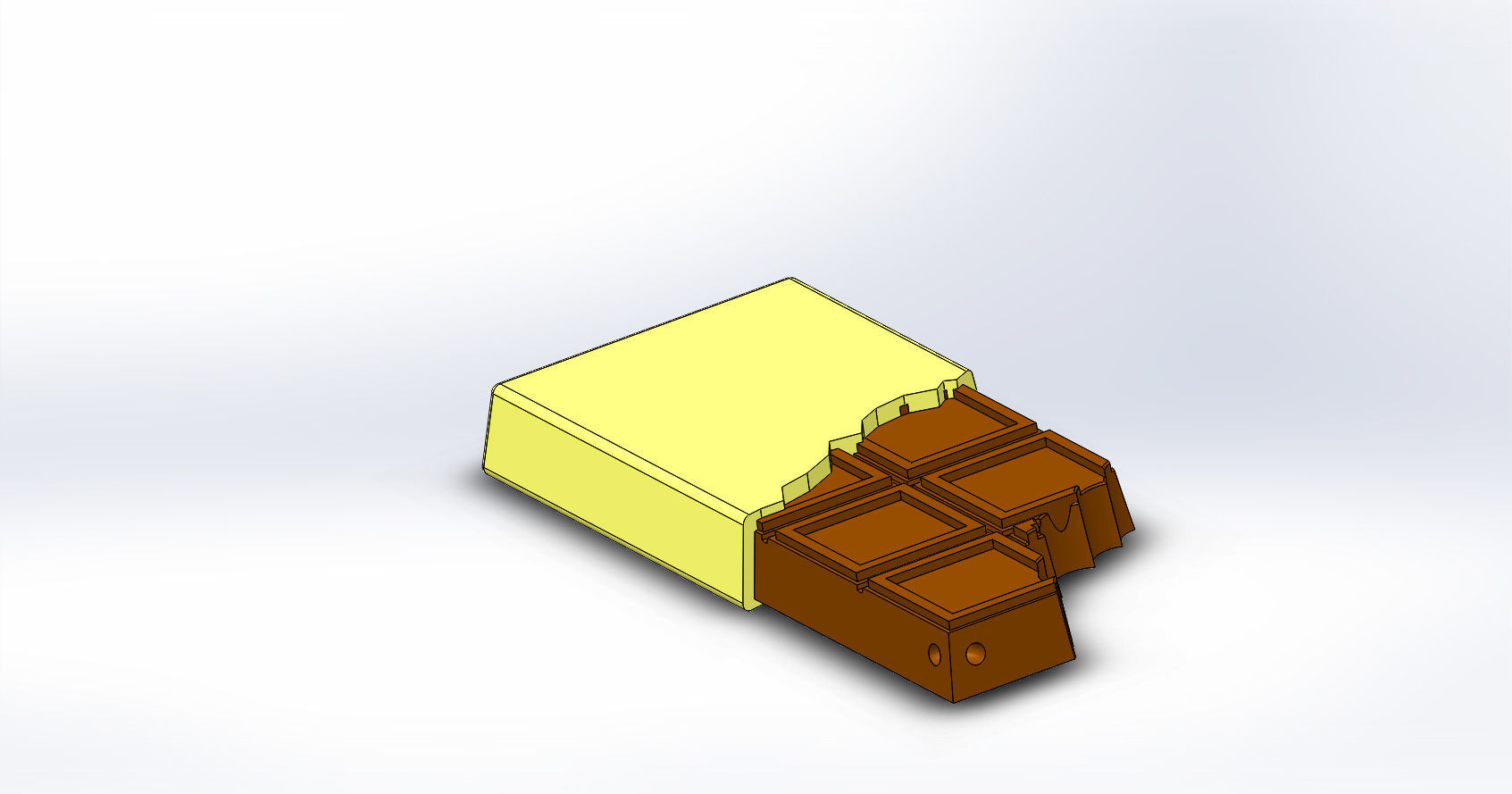 Chocolate Bar With Bite Keychain Charm 3D print model_4
