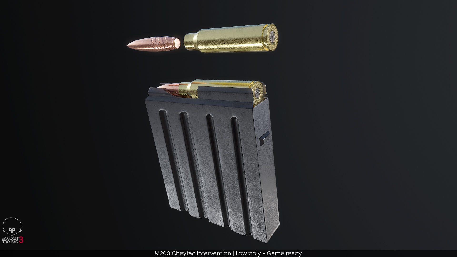 M200 Cheytac Intervention PBR GameReady Low-poly 3D model_5
