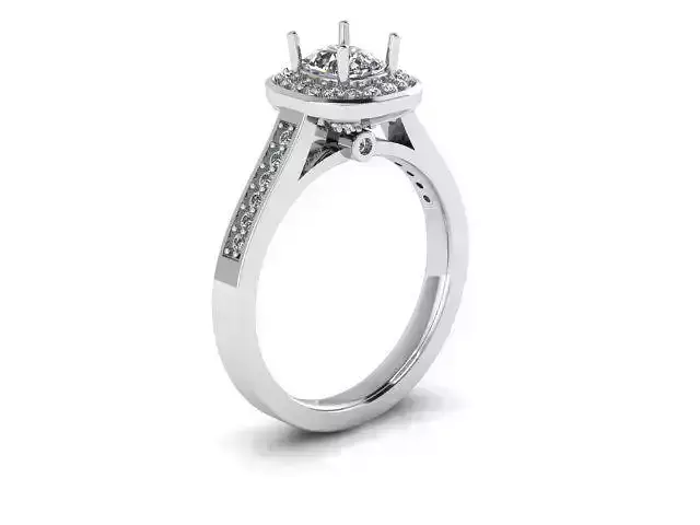 Cushin Oval Halo Ring