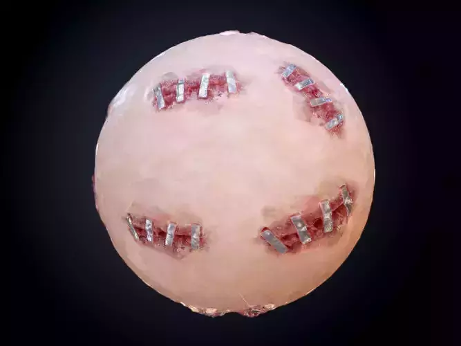 Skin Flesh Blood Cut Stitches Seamless PBR Texture 02 Texture
