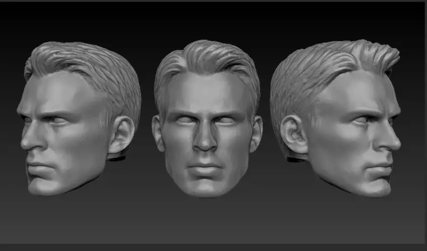Head Steve Rogers Movie version - Chris Evans  3D print model_0