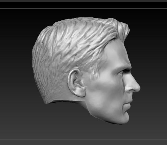 Head Steve Rogers Movie version - Chris Evans  3D print model_3