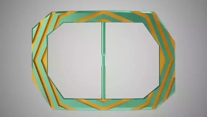 Striped Belt Buckle Low-poly 3D model