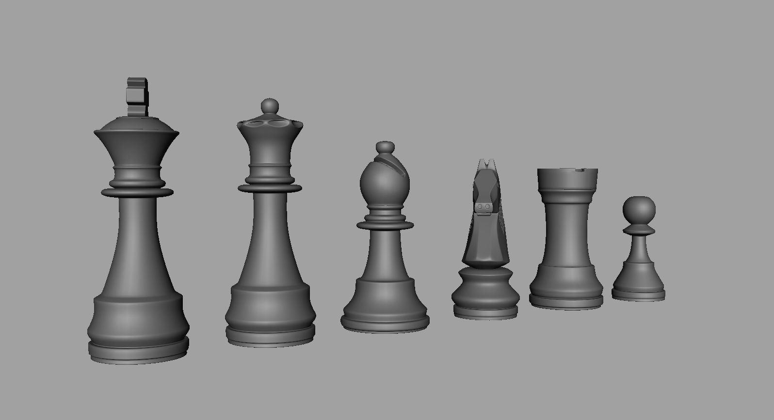 Chess Game  Characters 3D model_2
