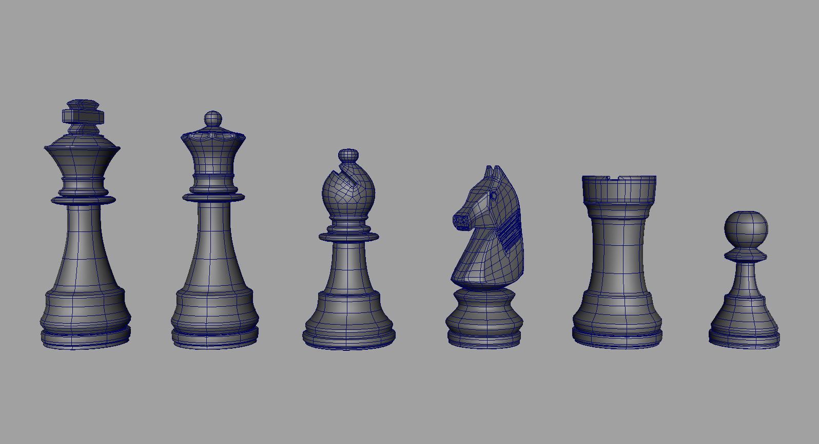 Chess Game  Characters 3D model_1