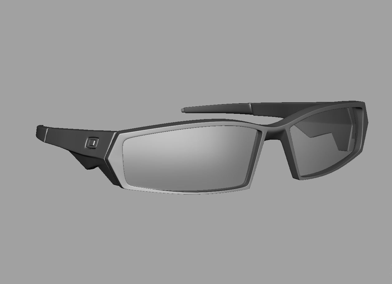 Sunglasses futuristic pair of 3D model_2