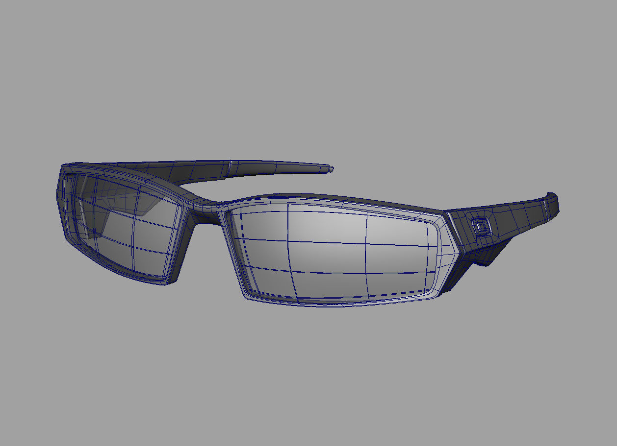 Sunglasses futuristic pair of 3D model_1