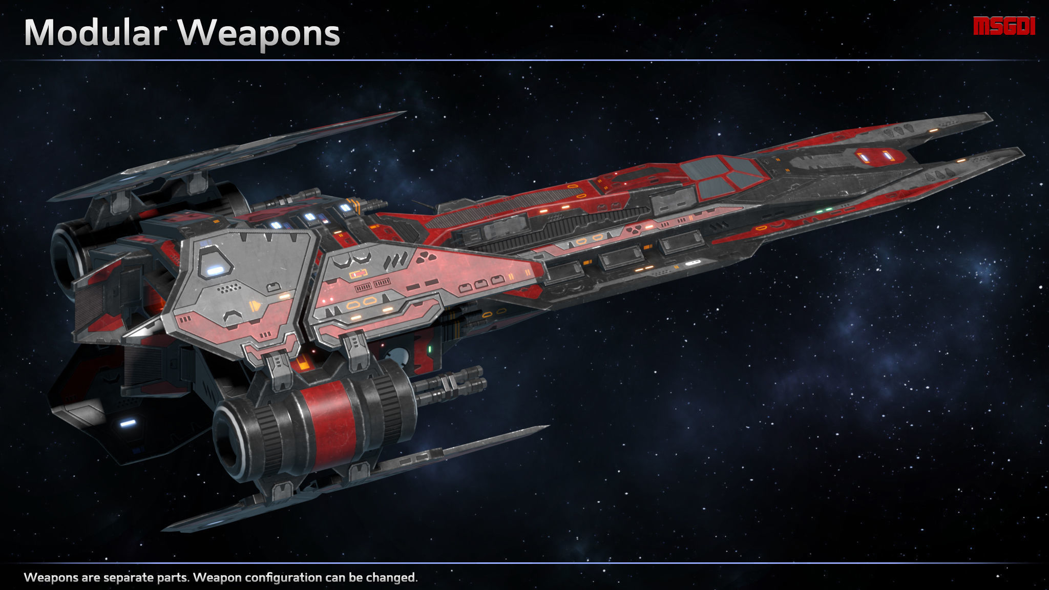 Spaceship Fighter Hellfire Low-poly 3D model_2