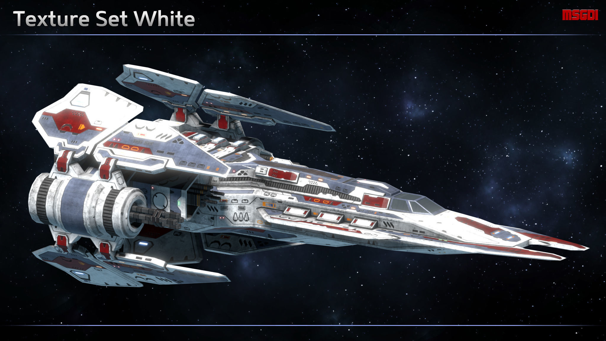 Spaceship Fighter Hellfire Low-poly 3D model_8