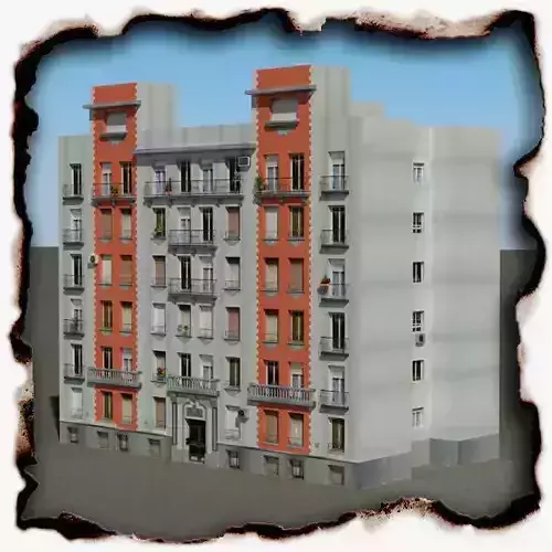 Building apartment - apartment Low-poly 3D model