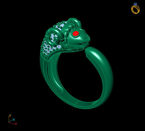 goat rings 3D print model_1