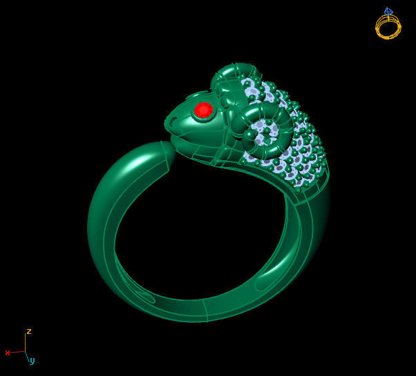 goat rings 3D print model_2
