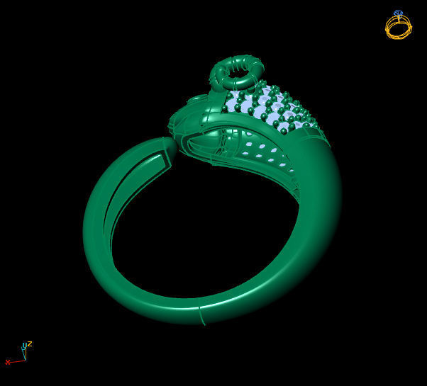 goat rings 3D print model_3