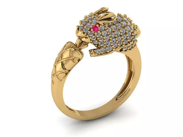 rabbit ring 3D print model_0